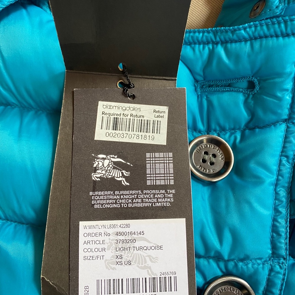 New Burberry Hooded Down Coat - Picture 3 of 11